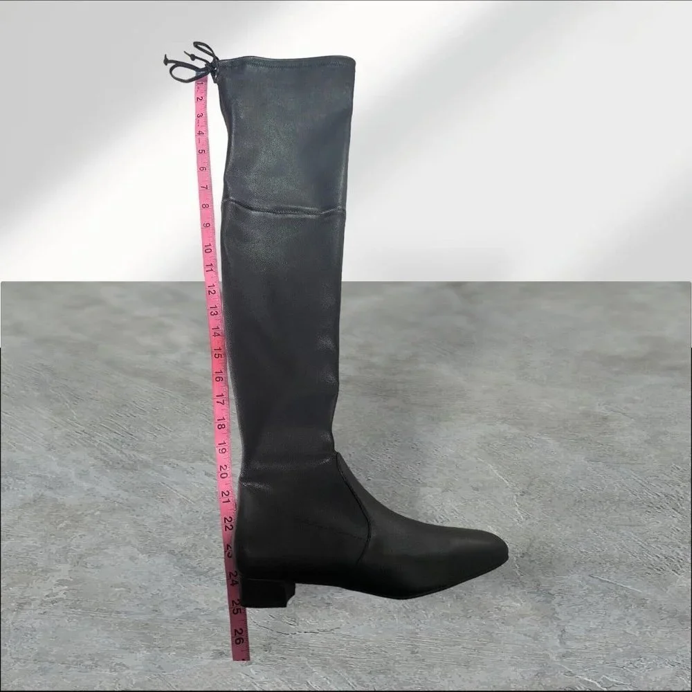 Stuart Weitzman Womans Genna 25 Over The Knee City Boot Black Leather SZ 7‎